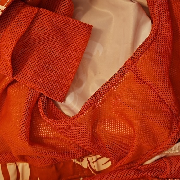 Tropical Swim Shorts w/ Velcro Pockets, Orange, Mens L (36/38) - Picture 5 of 7